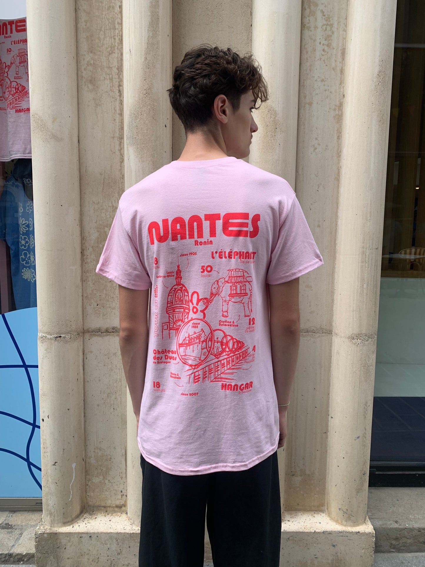 T-shirt Illustration Nantes - Rose & Rouge