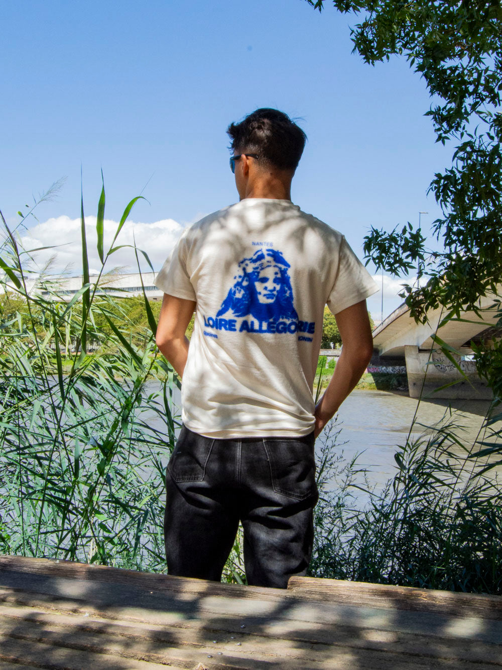 T-shirt Loire Allegorie EXCLU WEB - Blanc cassé/Bleu