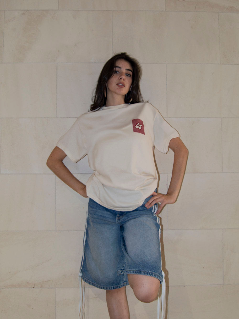 T-shirt JEU de RONIN - Blanc cassé/Bordeaux