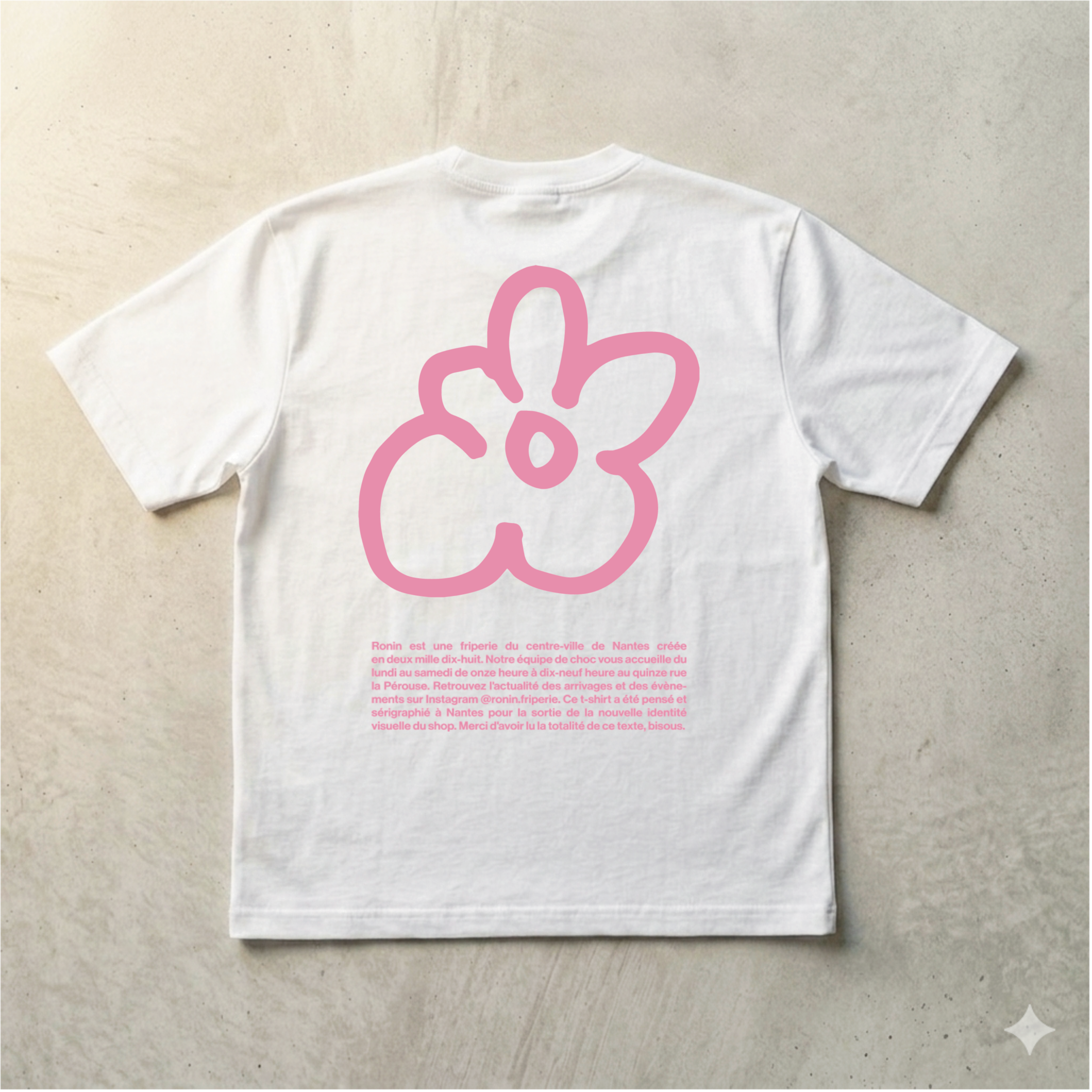 T-shirt Ronin - Blanc / Rose
