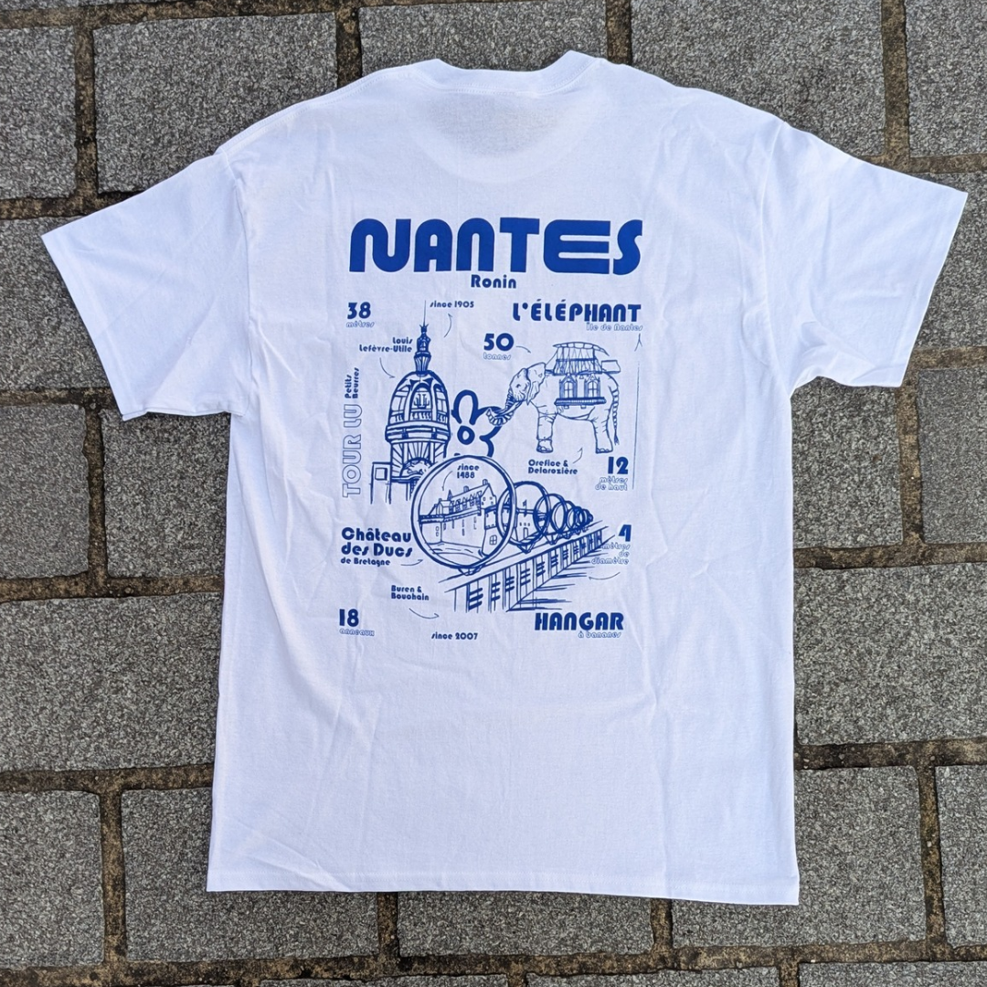 T-shirt Illustration Nantes - Blanc & Bleu