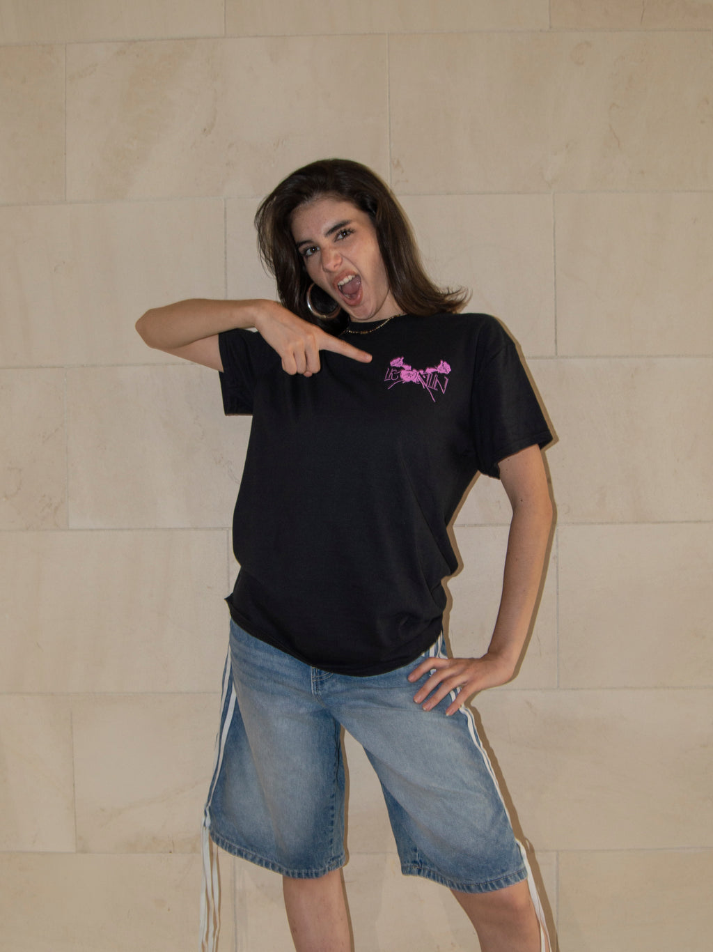 T-shirt Médiéval Noir/Rose