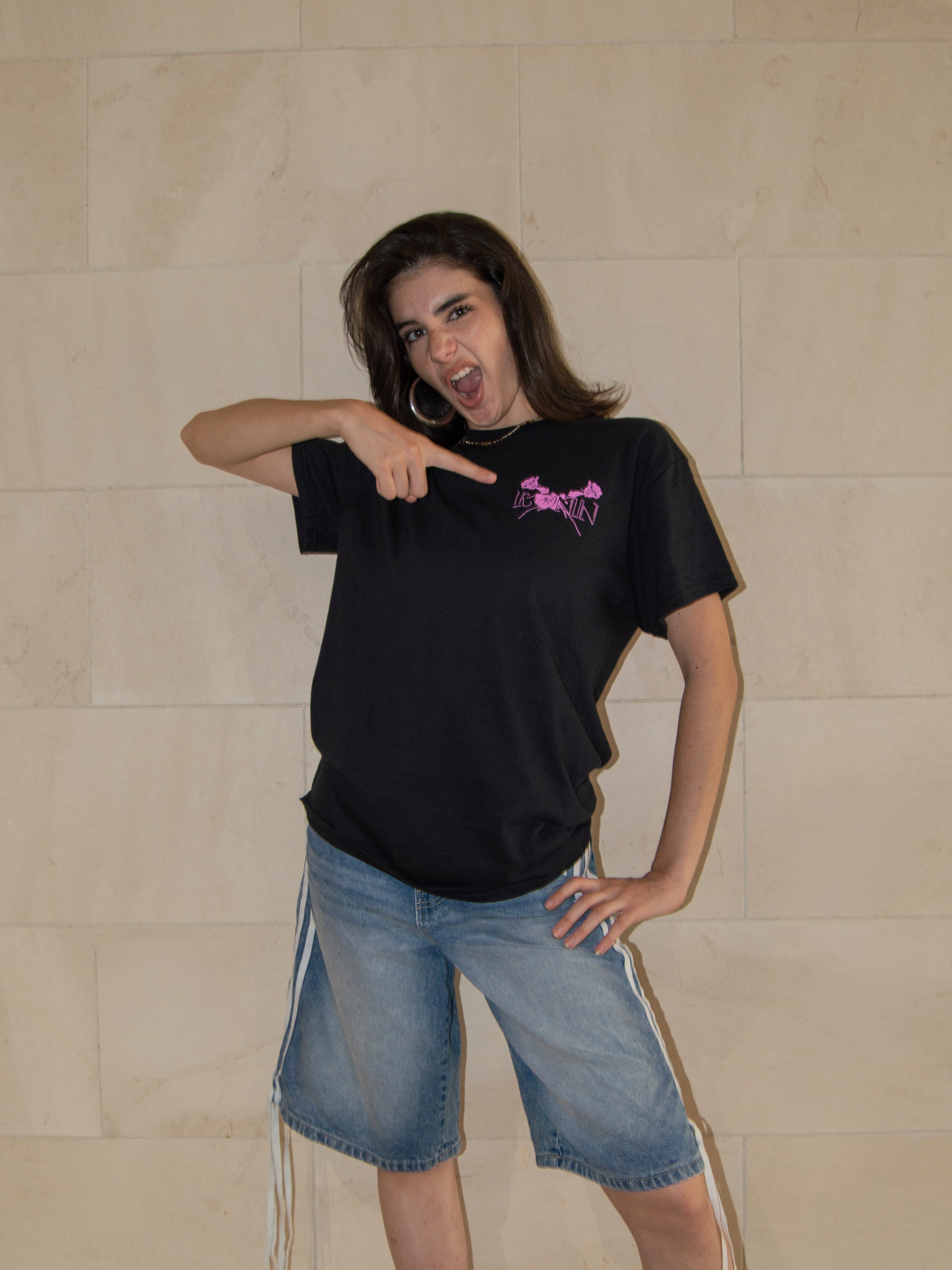 T-shirt Médiéval Noir/Rose