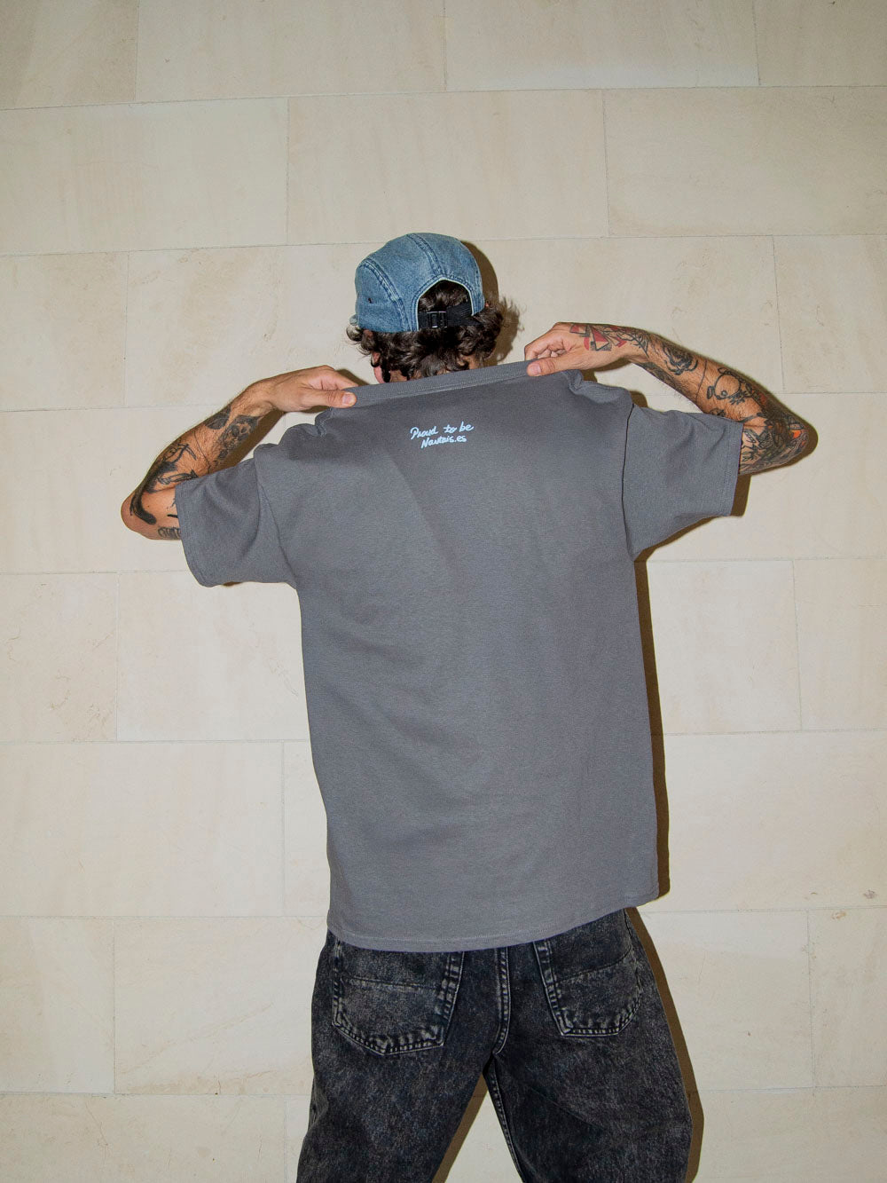 T-shirt House of Culture - Gris/Bleu ciel