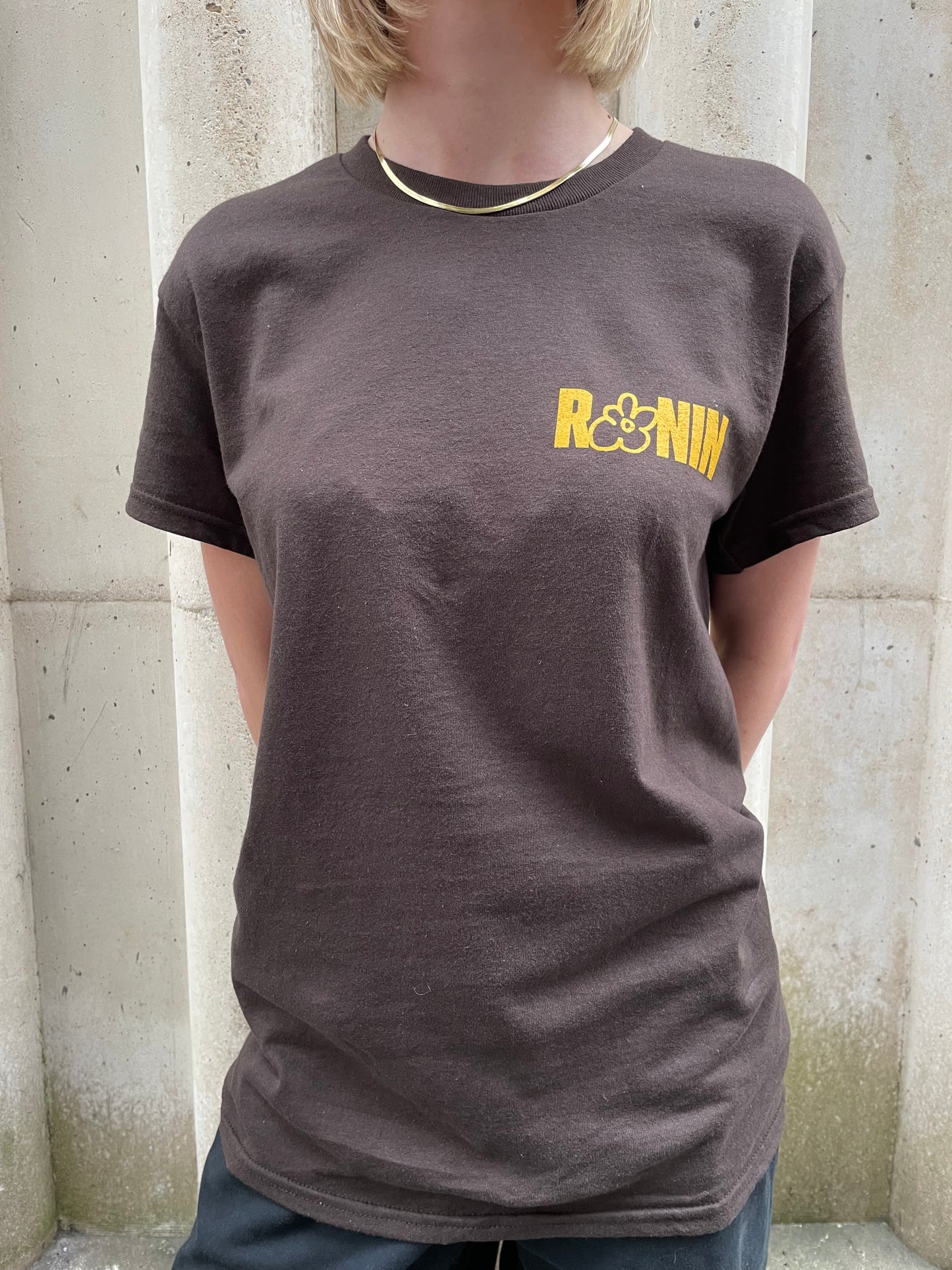 T-shirt Multi-fleurs - Marron & Moutarde