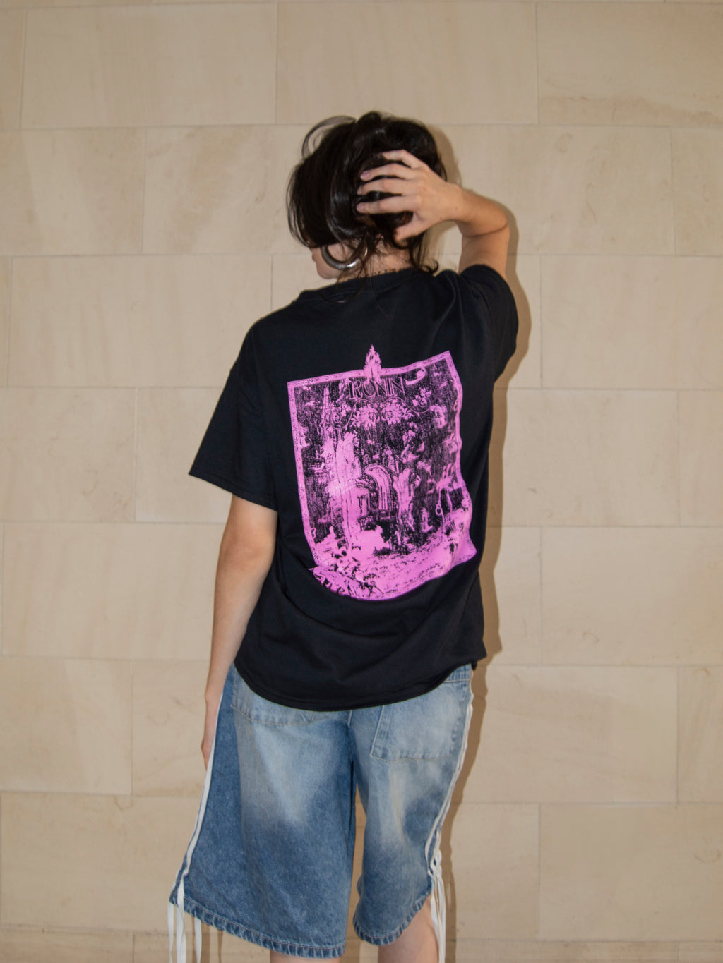 T-shirt Médiéval Noir/Rose