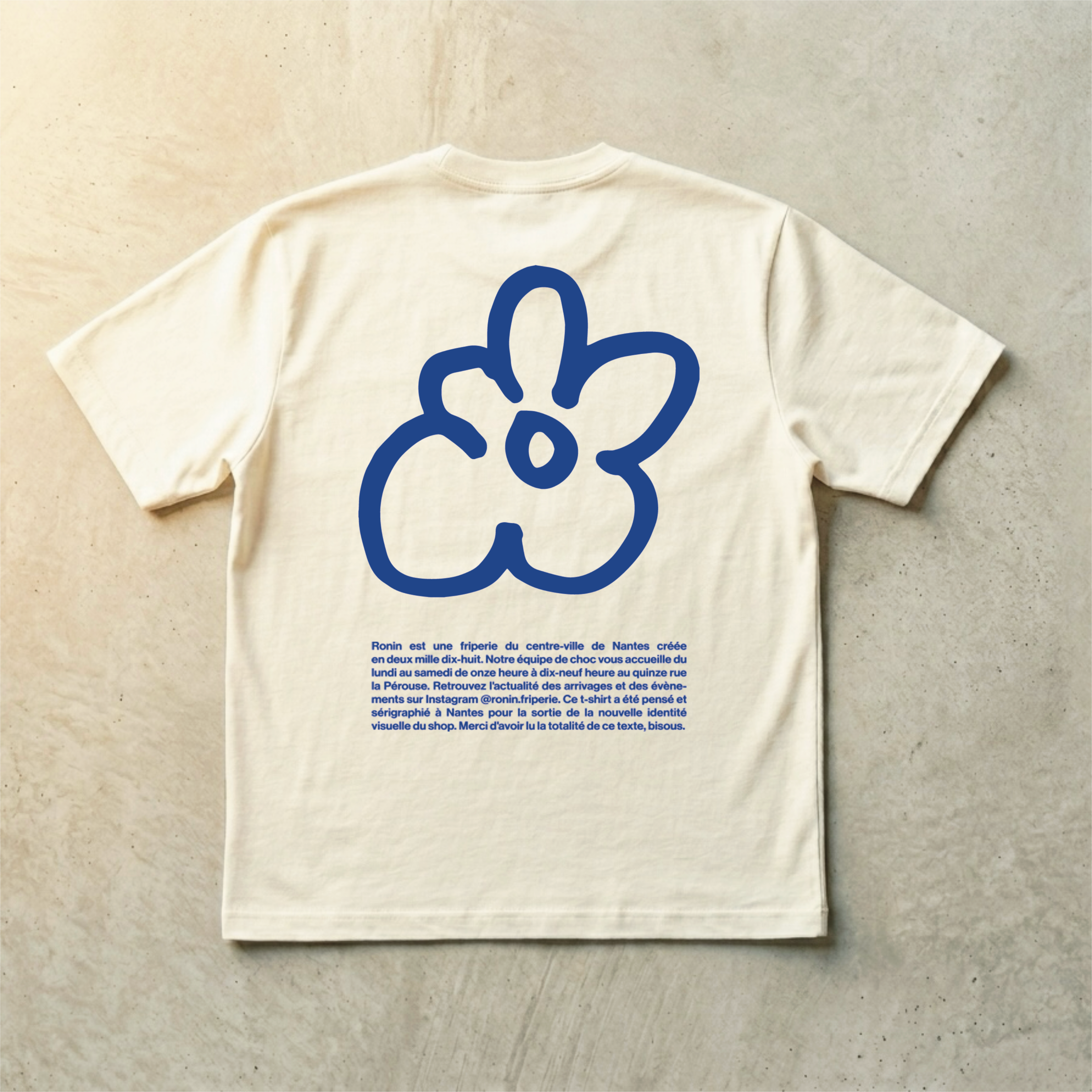 T-shirt Ronin - Crème & Bleu