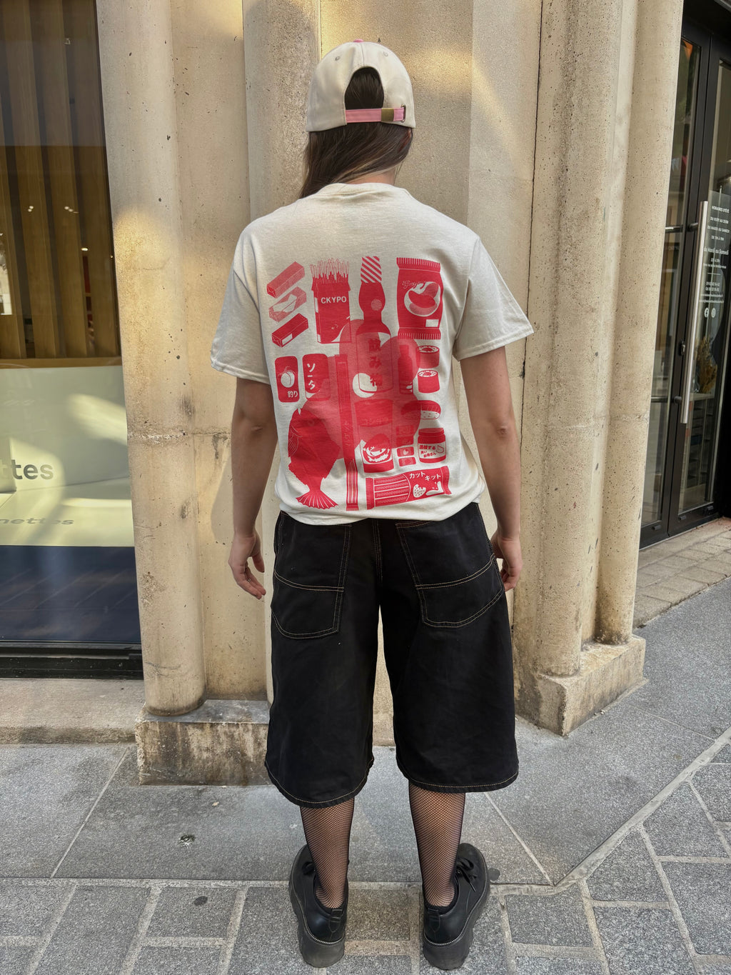 T-shirt Japon - Crème & Rouge pale