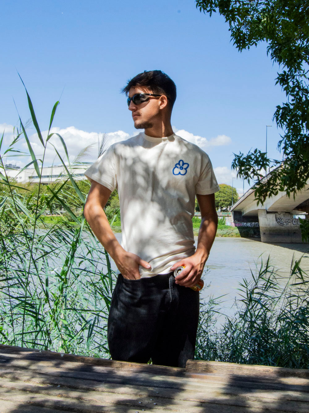 T-shirt Loire Allegorie EXCLU WEB - Blanc cassé/Bleu