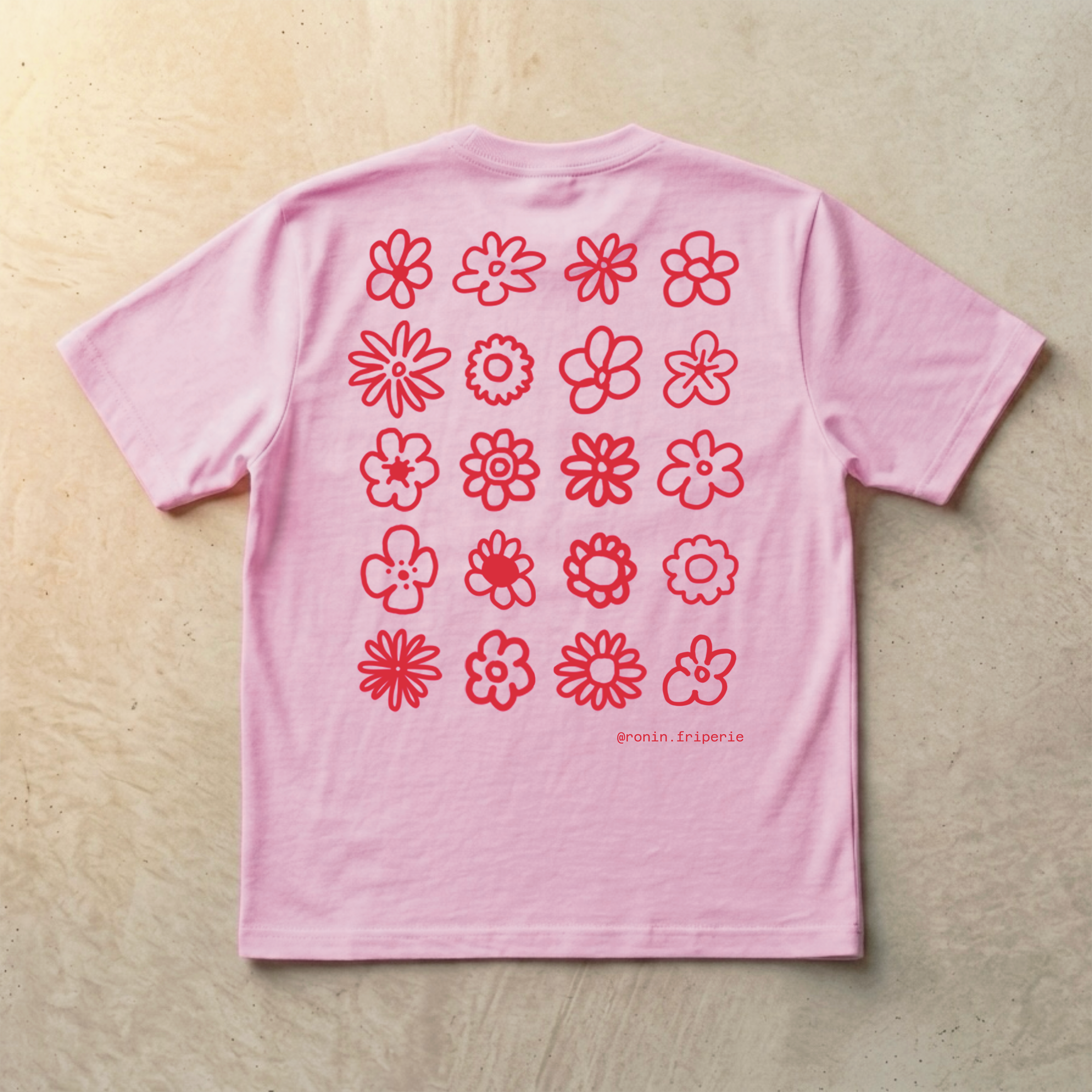 T-shirt Multifleur - Rose & Rouge