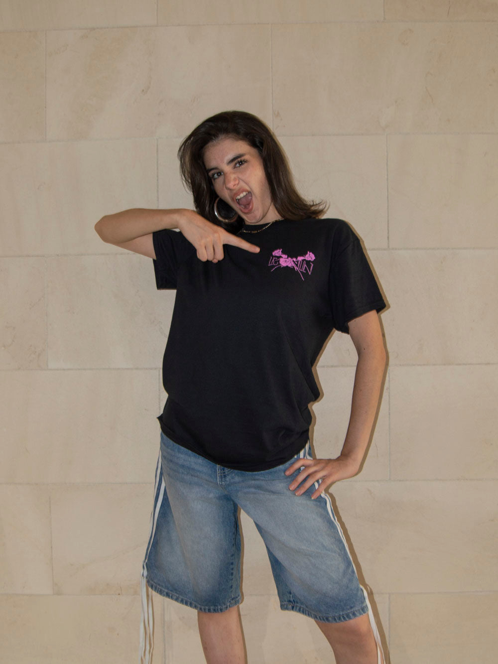 T-shirt Médiéval - Noir/Rose