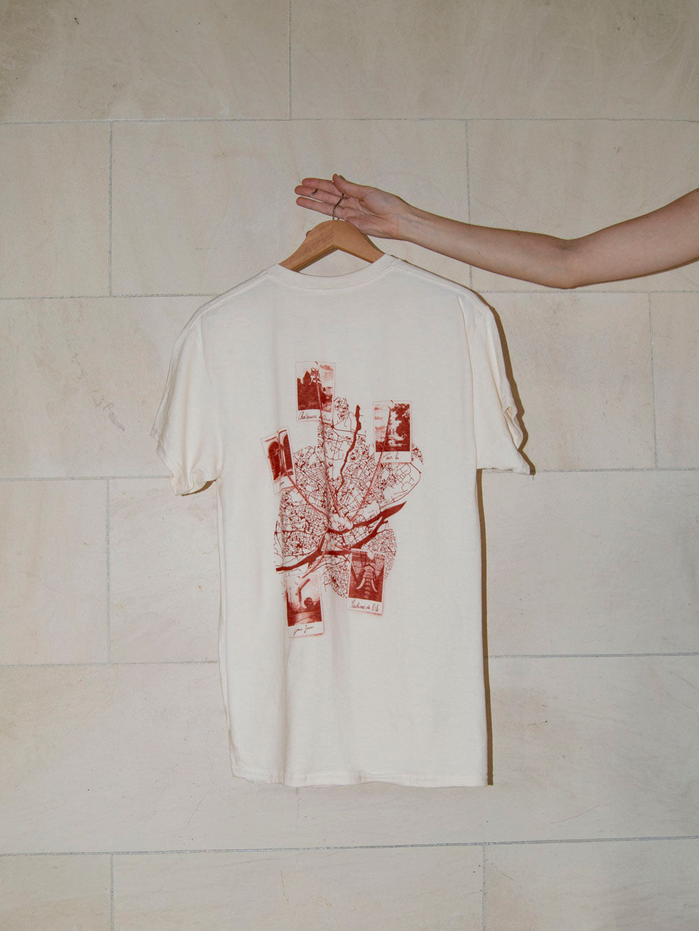 T-shirt Carte de Nantes - Blanc cassé/Chocolat