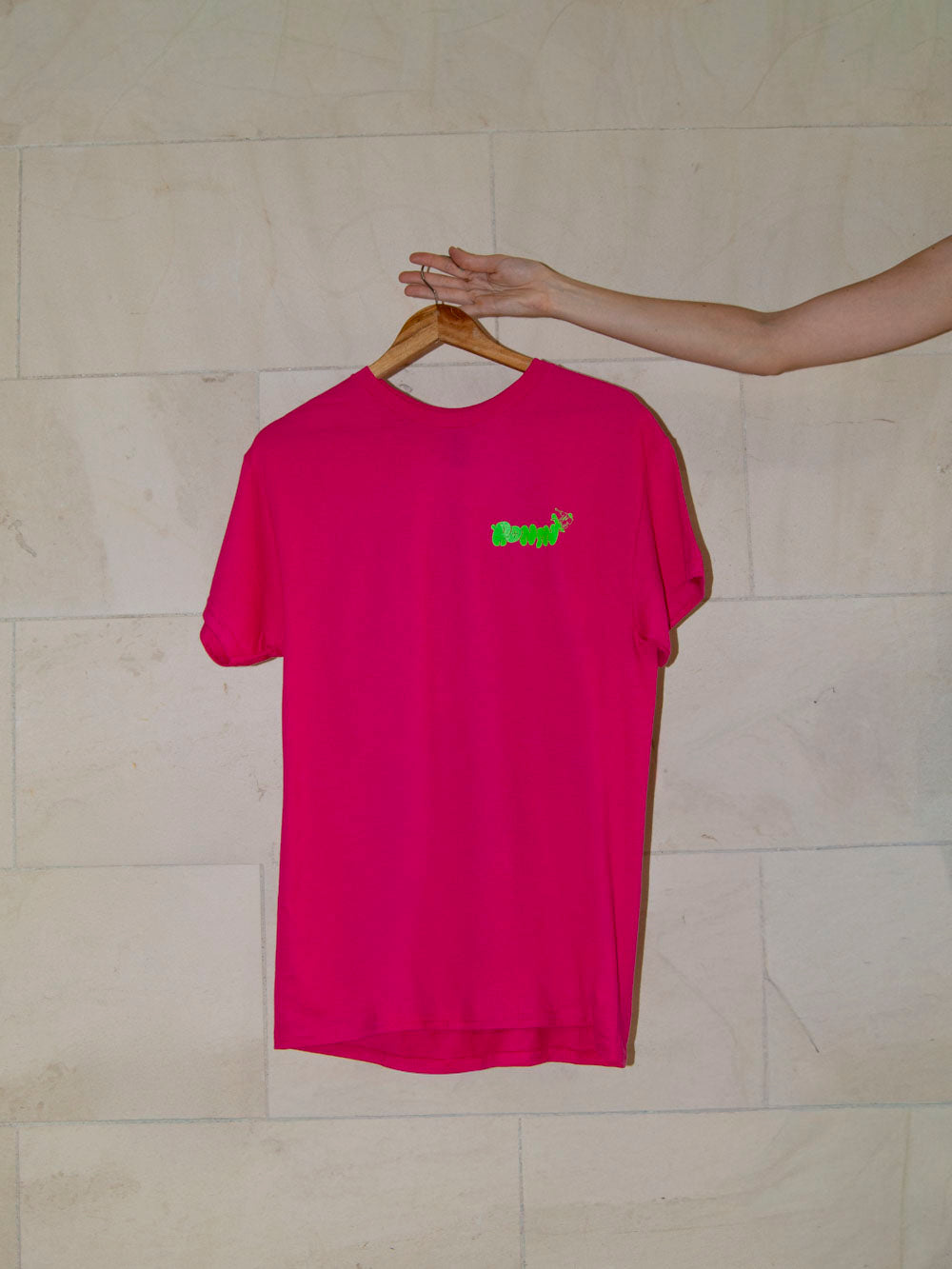 T-shirt Bonhomme - Rose flashy/Vert Fluo