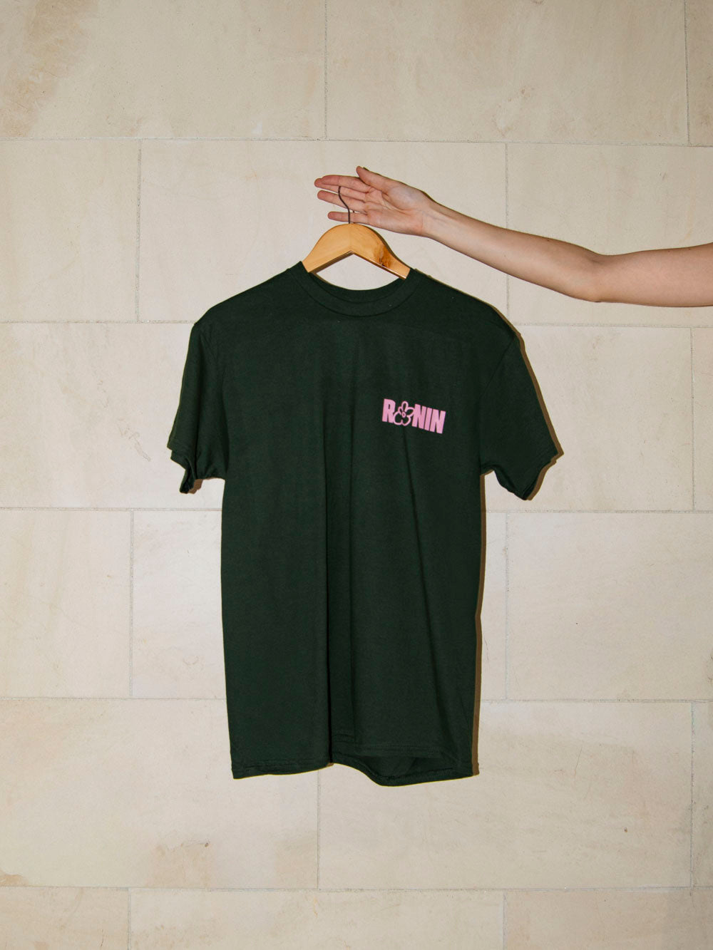 T-shirt Multi Fleurs - Vert forêt/Rose pâle
