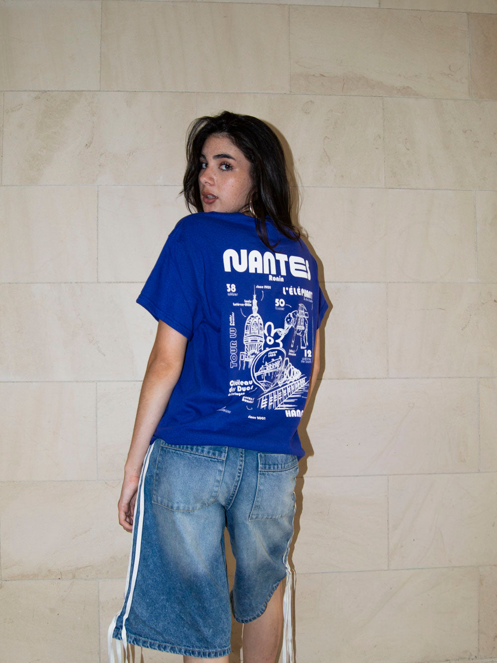 T-shirt Nantes Illustration Bleu/Blanc
