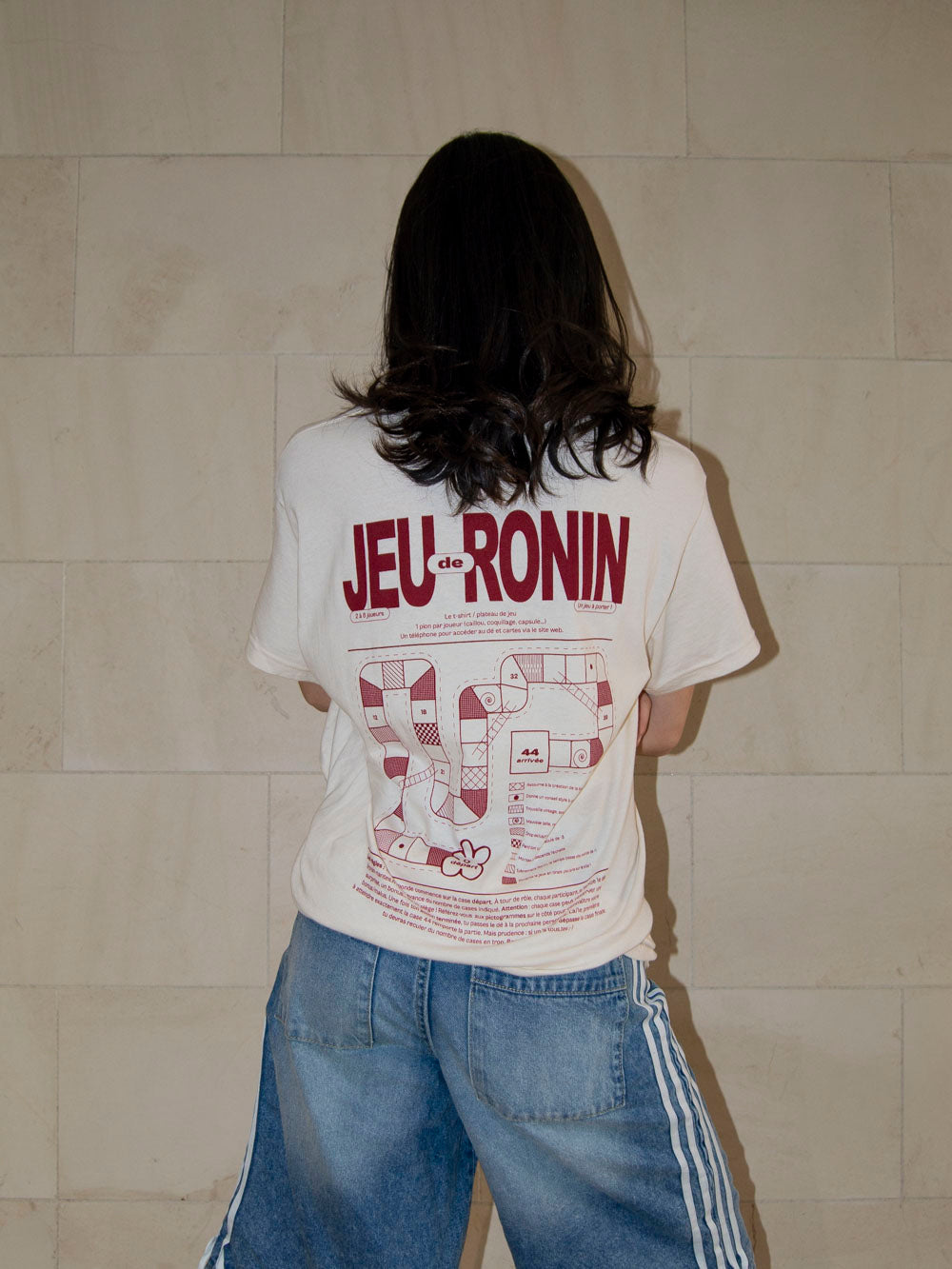 T-shirt JEU de RONIN - Blanc cassé/Bordeaux