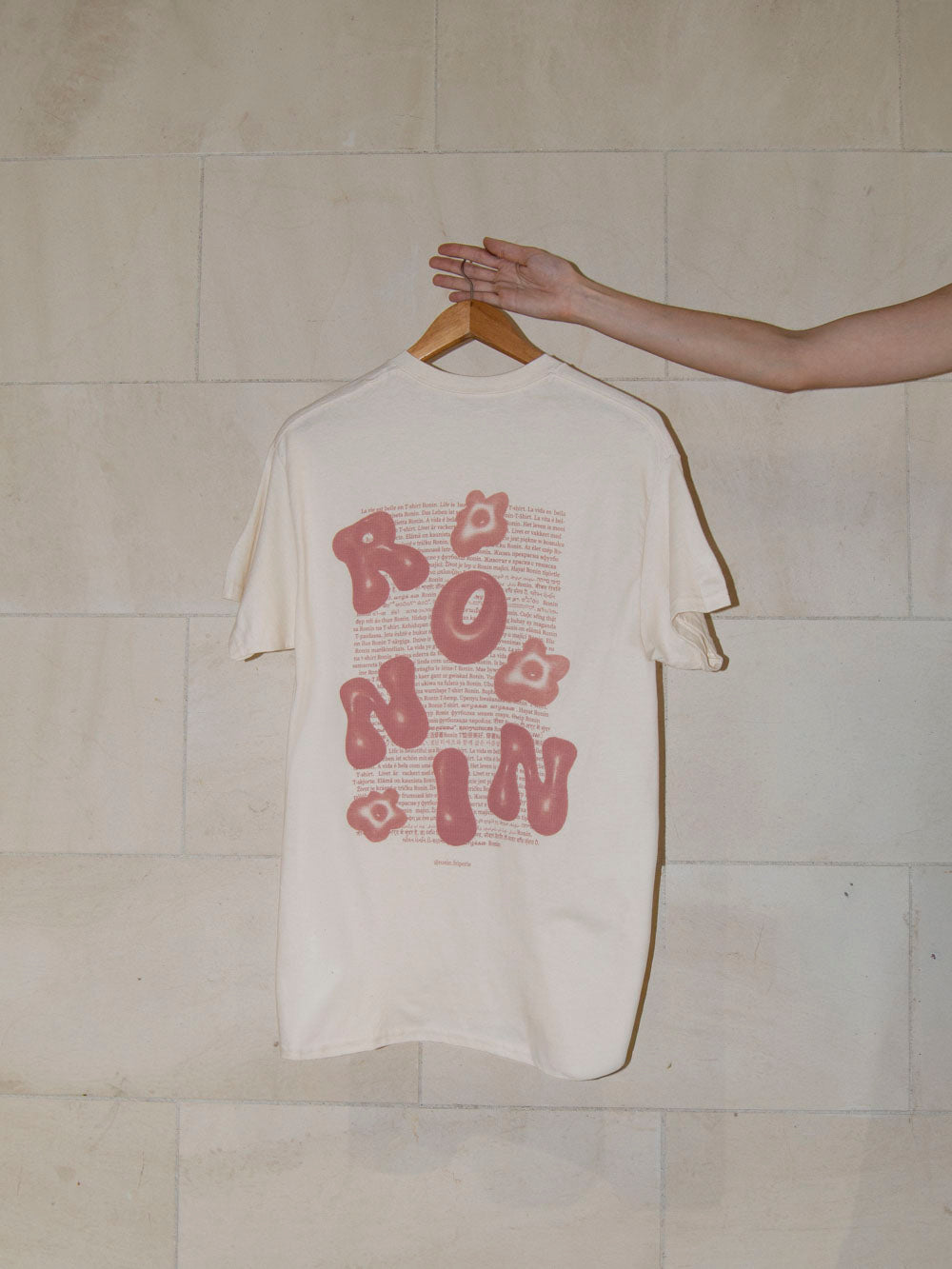 T-shirt 3D - Blanc cassé/Vieux Rose