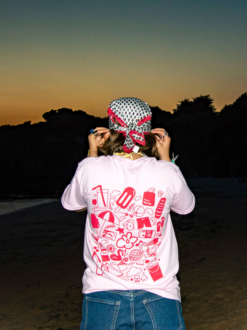 T-shirt Summer - Rose pâle/Rouge