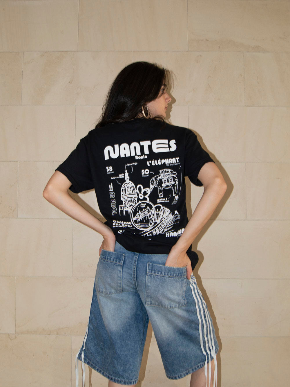 T-shirt Nantes Illustration - Noir/Blanc