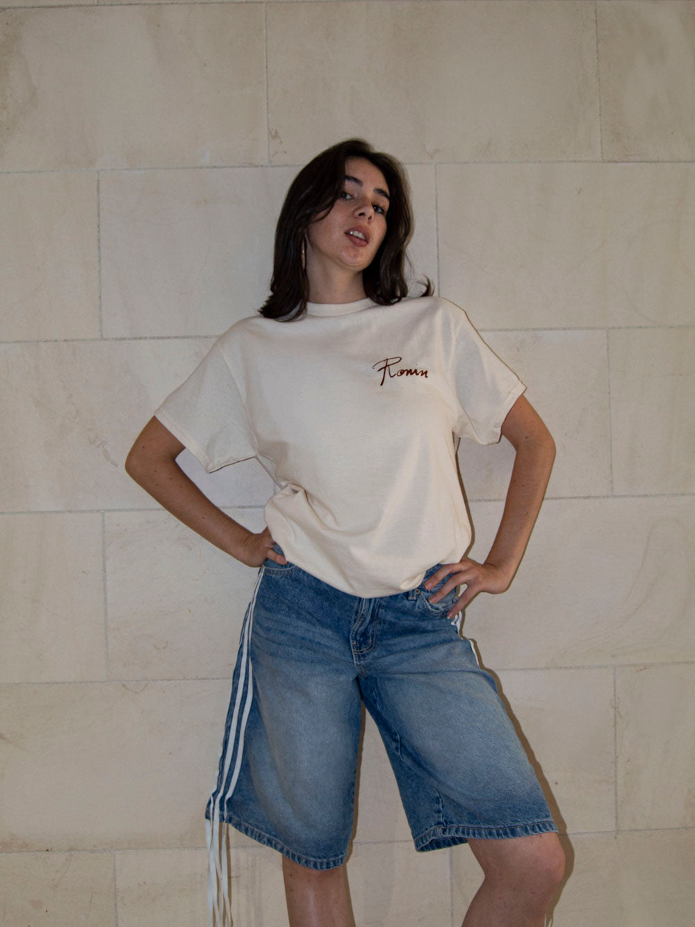 T-shirt Carte de Nantes - Blanc cassé/Chocolat