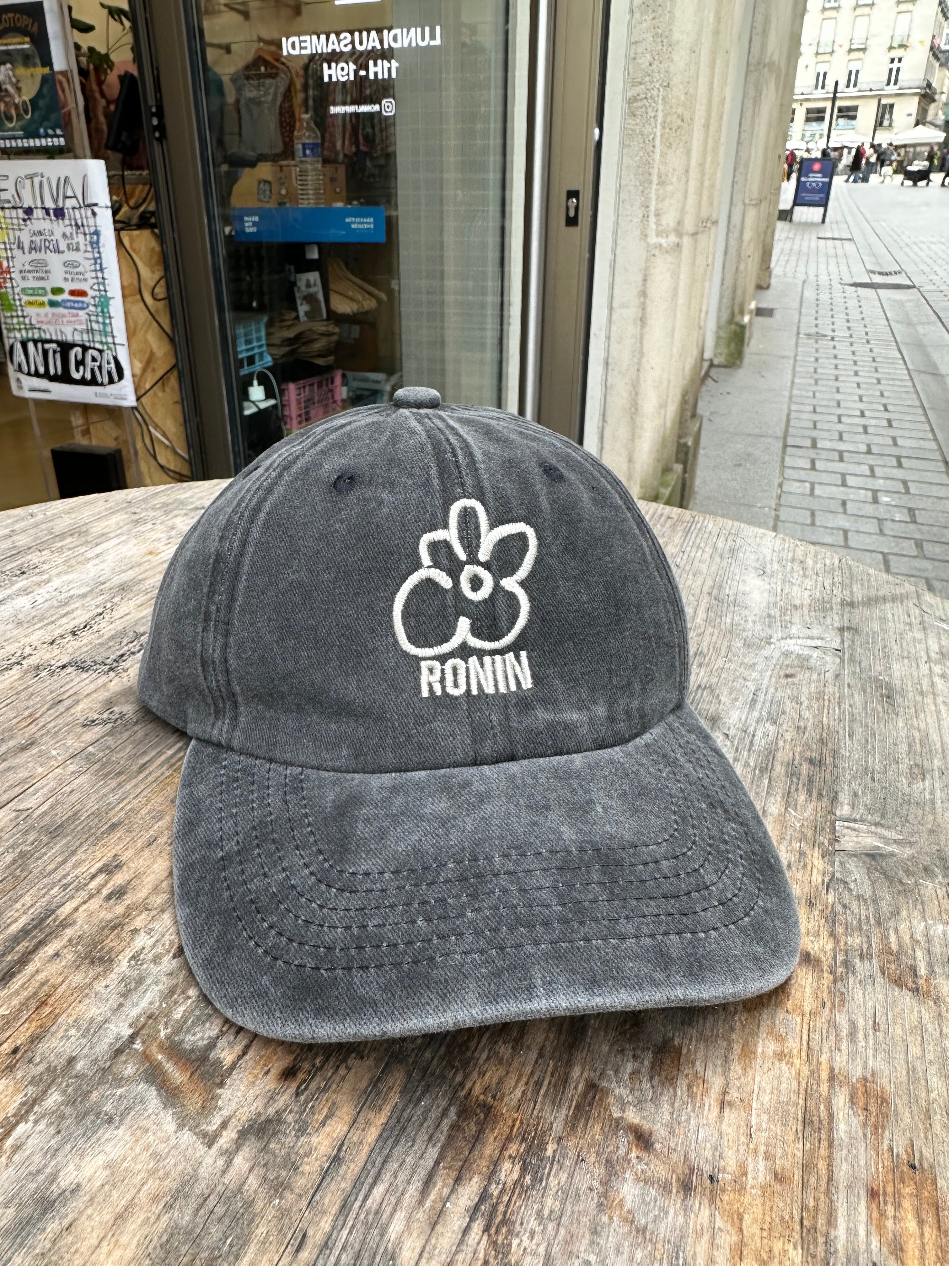 Casquette Ronin Délavé - Noir & Blanc