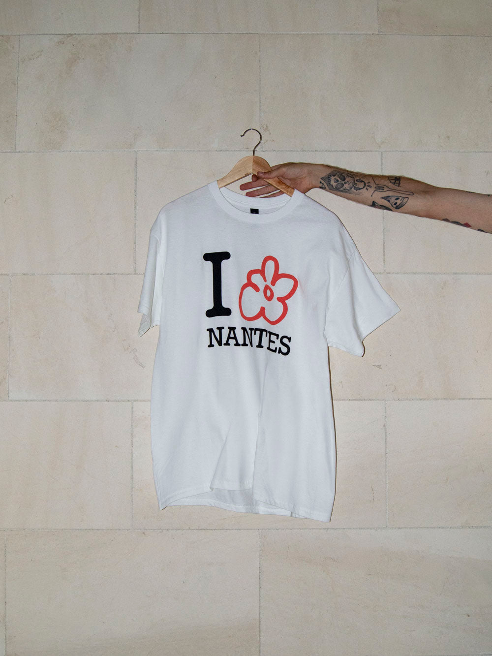 T-shirt I love Nantes - Blanc/Noir & Rouge