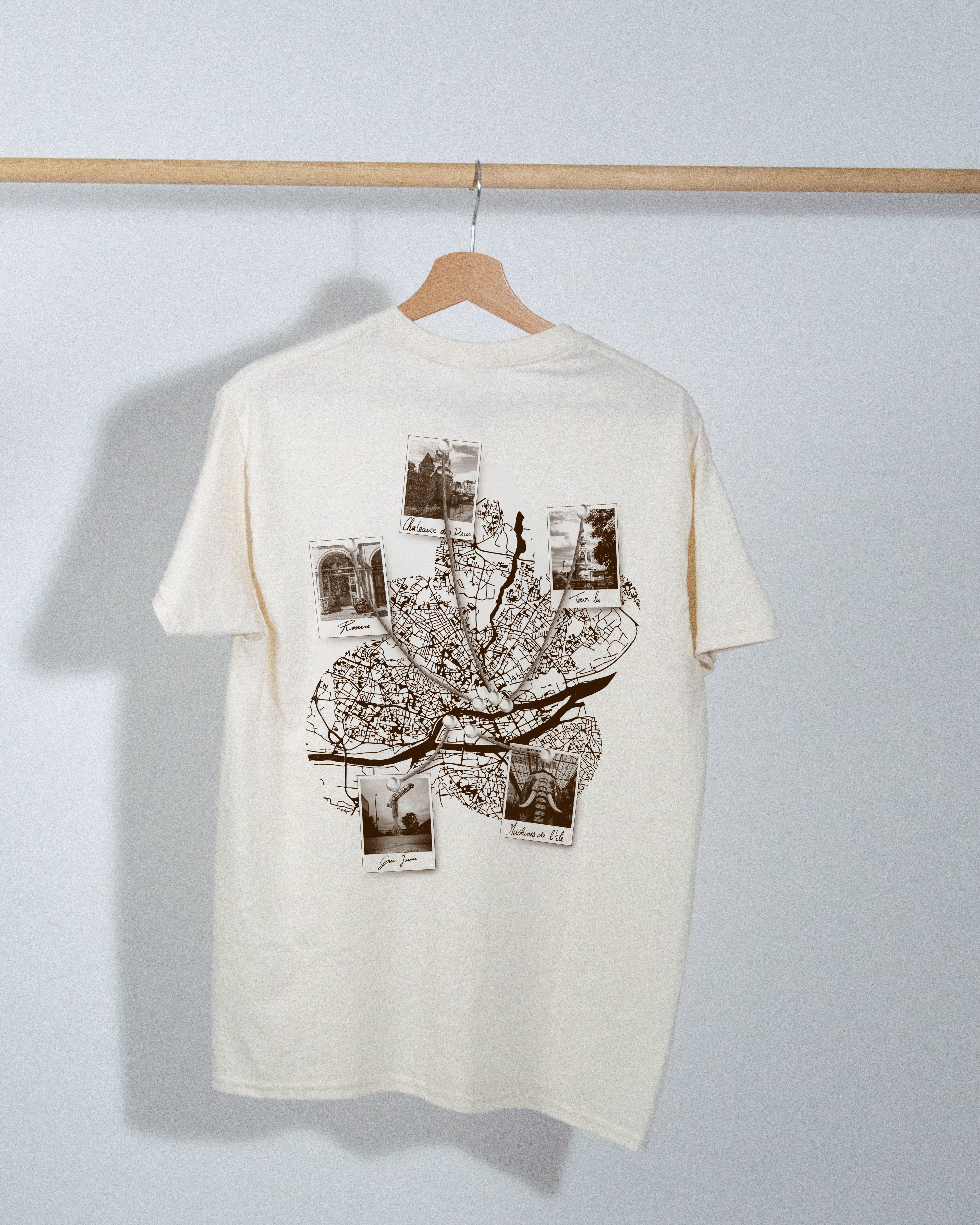 T-shirt Carte de Nantes - Blanc cassé/Chocolat