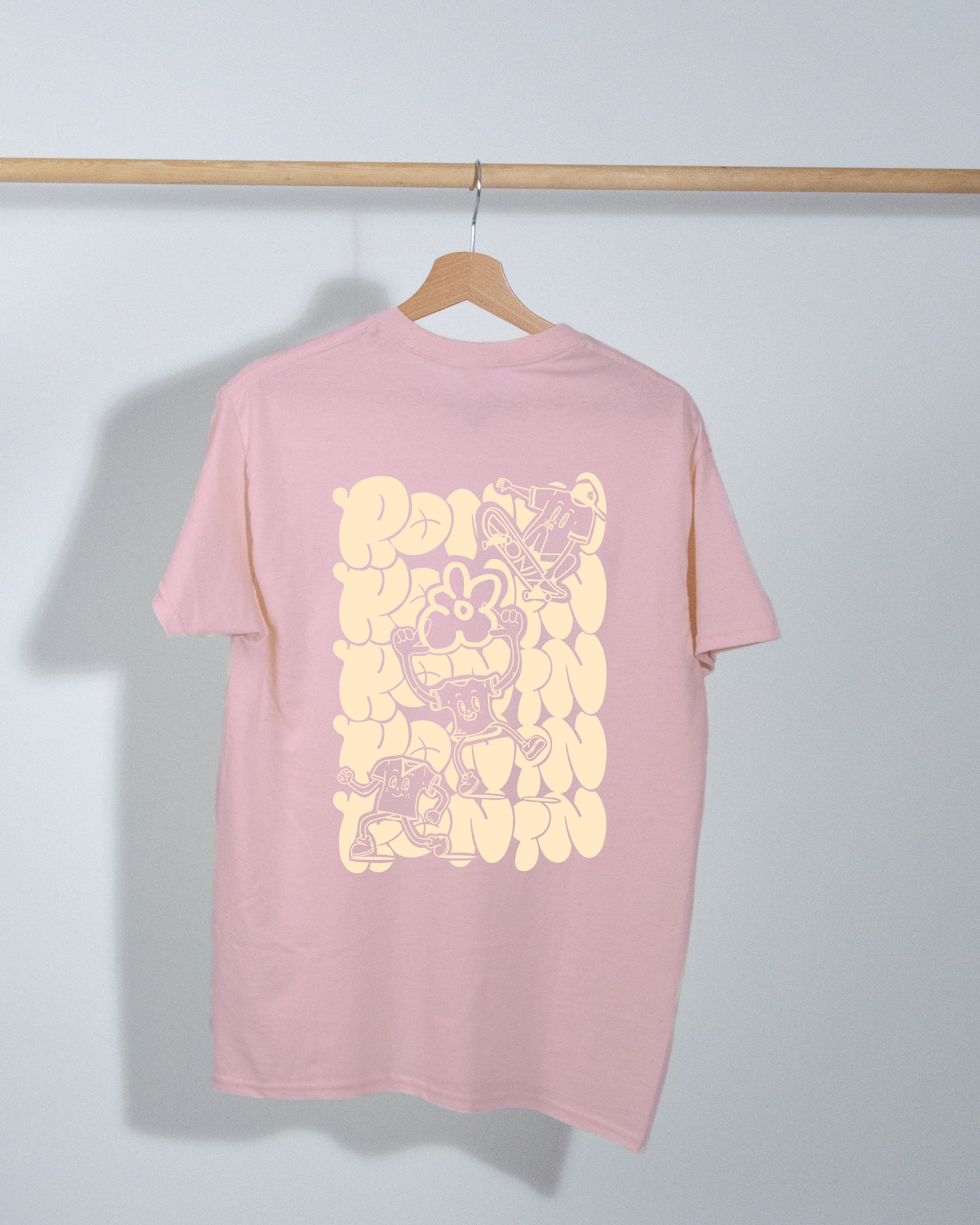 T-shirt Bonhomme - Rose pâle/Vanille