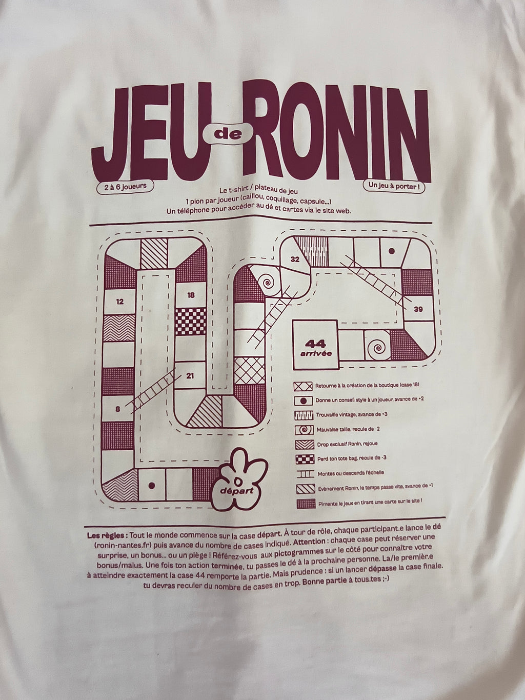 T-shirt JEU de RONIN Blanc cassé/Bordeaux