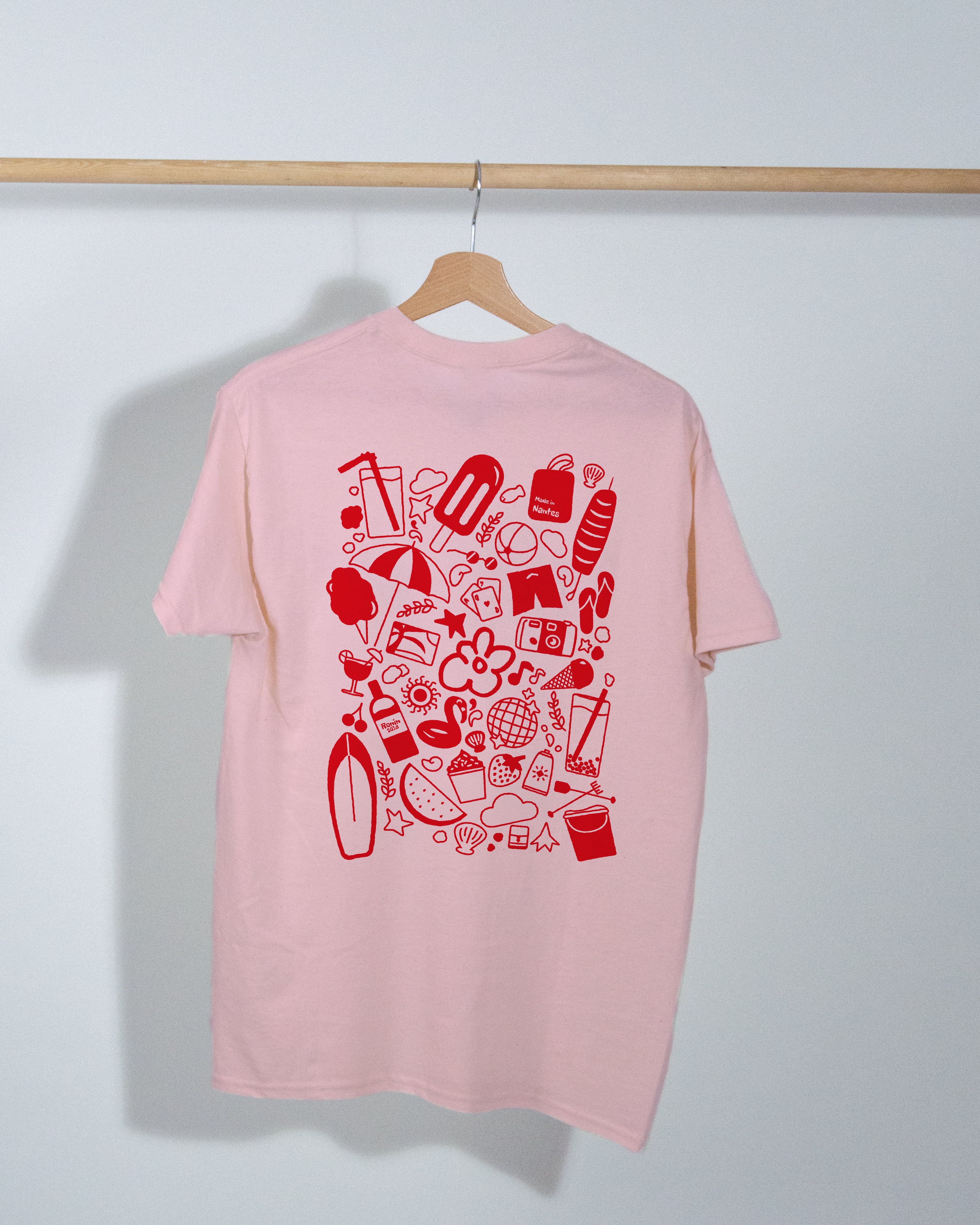 T-shirt Summer - Rose pâle/Rouge